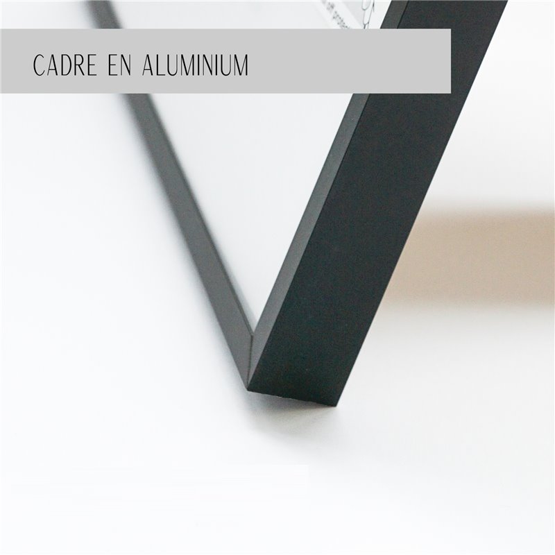 Cadre format A4 - 21x29,7 cm en aluminium - Doré - Vitre en verre